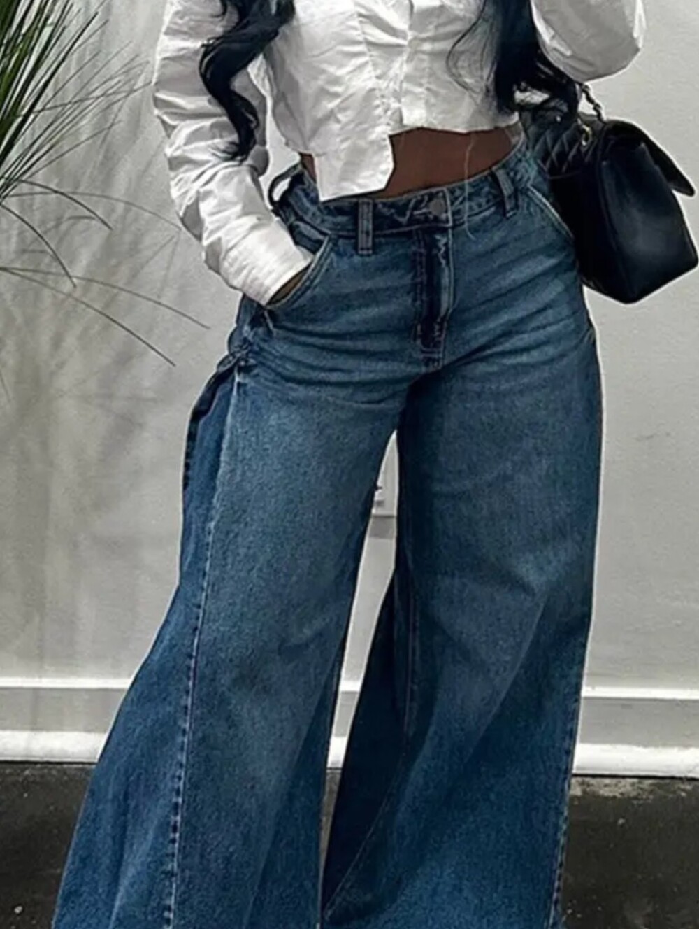 NWT Wide Leg Insert Jeans In Light Wash